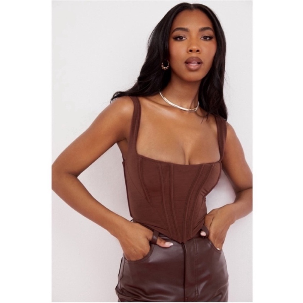 HOUSE OF CB 'Ninetta' Chocolate Mesh Corset NWOT size M - Picture 15 of 15